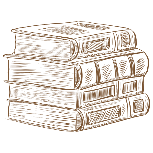 Hand Drawn Illustration of Stack of Books
