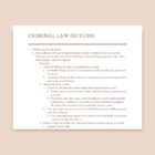 Sample outline for law school for criminal law